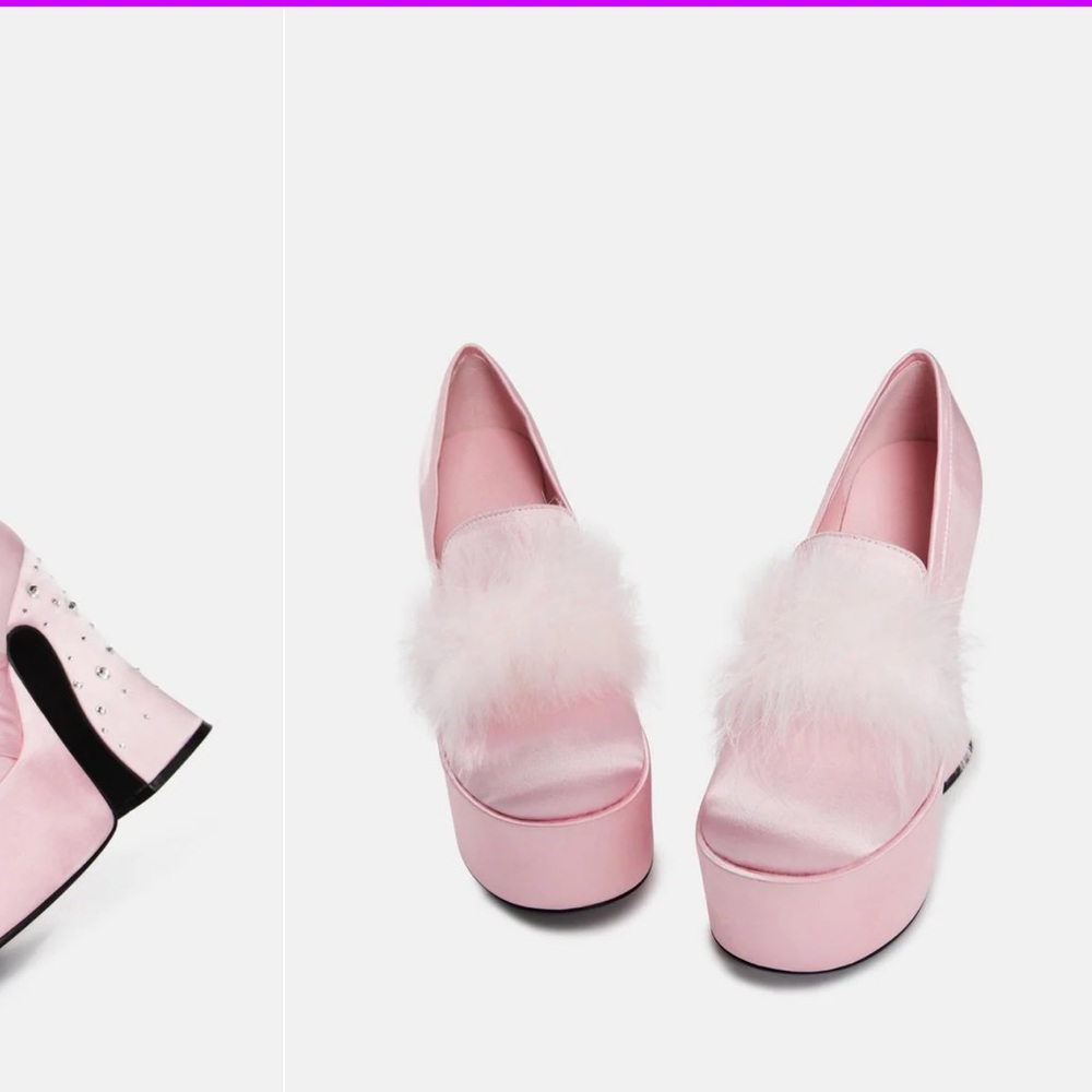 DOLLSKILL / SUGAR THRILLZ PASTEL PINK BARBIE PLATFORM HEEL LOAFERS